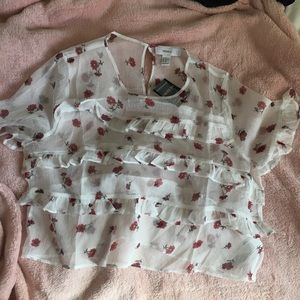 NWT Flower sheer top